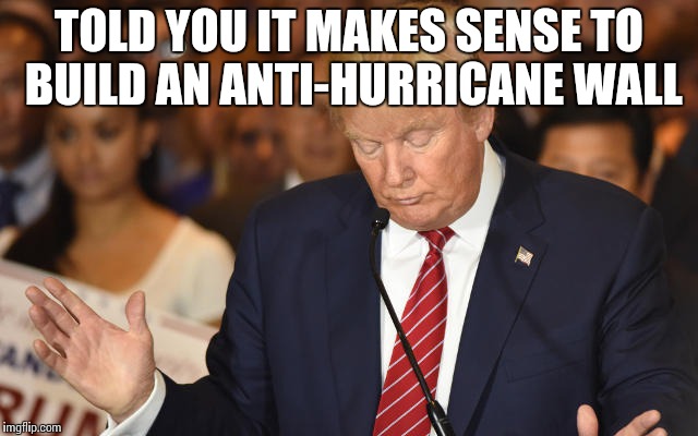 Trump Drops Ball | TOLD YOU IT MAKES SENSE TO BUILD AN ANTI-HURRICANE WALL | image tagged in trump drops ball | made w/ Imgflip meme maker