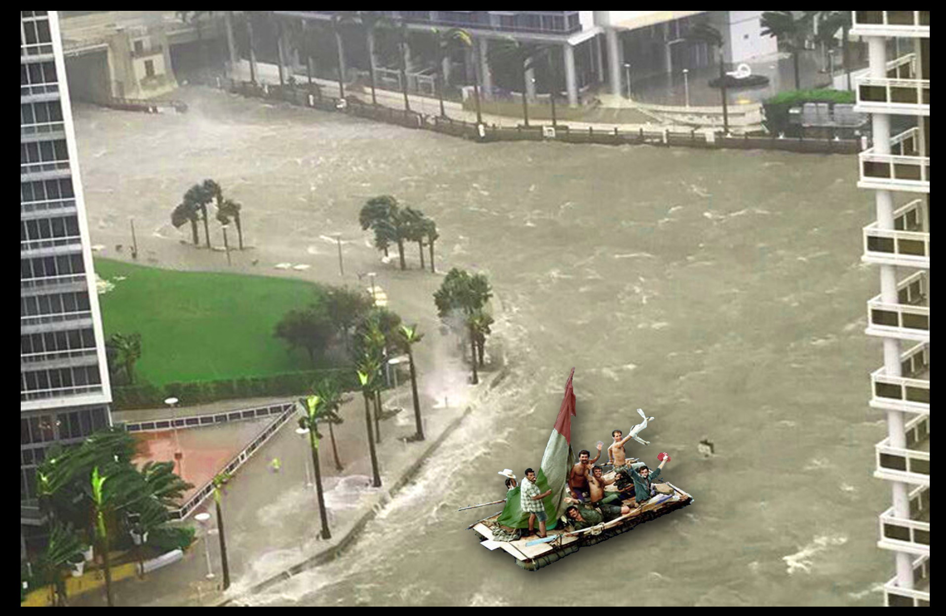 immigrants floating to miami Blank Meme Template