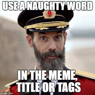 USE A NAUGHTY WORD IN THE MEME, TITLE OR TAGS | made w/ Imgflip meme maker