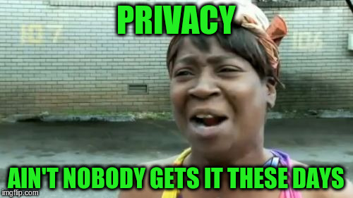 Ain't Nobody Got Time For That Meme | PRIVACY AIN'T NOBODY GETS IT THESE DAYS | image tagged in memes,aint nobody got time for that | made w/ Imgflip meme maker