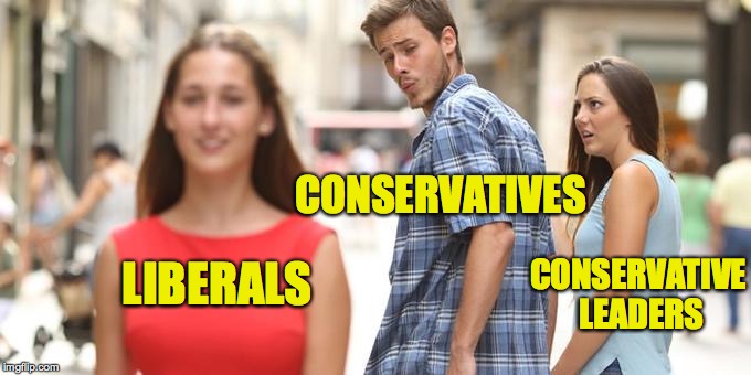 LIBERALS CONSERVATIVE LEADERS CONSERVATIVES | made w/ Imgflip meme maker