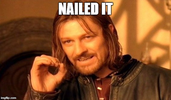 One Does Not Simply | NAILED IT | image tagged in memes,one does not simply | made w/ Imgflip meme maker