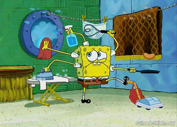 Spongebob Cleaning Blank Meme Template