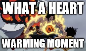 WHAT A HEART; WARMING MOMENT | image tagged in one piece | made w/ Imgflip meme maker