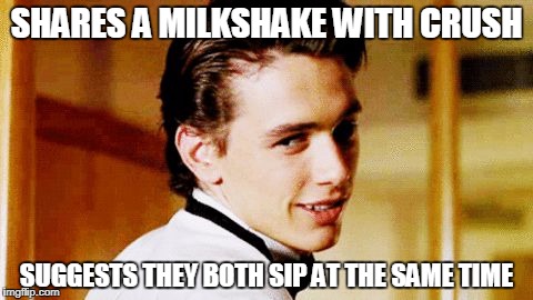 Fan of the 50s much, Sammy? | SHARES A MILKSHAKE WITH CRUSH; SUGGESTS THEY BOTH SIP AT THE SAME TIME | image tagged in smooth move sam,smooth move sammy | made w/ Imgflip meme maker