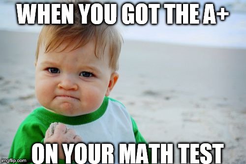 Success Kid Original | WHEN YOU GOT THE A+; ON YOUR MATH TEST | image tagged in memes,success kid original | made w/ Imgflip meme maker
