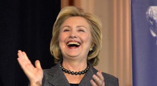 High Quality Hillary Clinton laughing Blank Meme Template