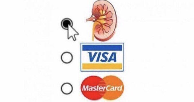 High Quality kidney payment Blank Meme Template