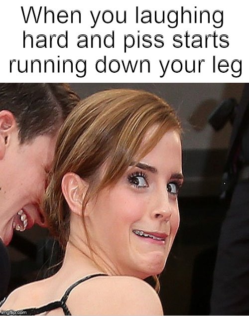 Oops.....I wet 'em! | When you laughing hard and piss starts running down your leg | image tagged in piss,wet,pee,laughing,laugh,funny memes | made w/ Imgflip meme maker