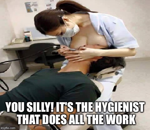 YOU SILLY! IT'S THE HYGIENIST THAT DOES ALL THE WORK | made w/ Imgflip meme maker