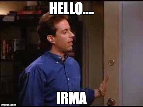 HELLO.... IRMA | image tagged in seinfeld | made w/ Imgflip meme maker