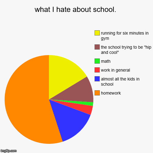 but, we all know, that school is the worst. | image tagged in pie charts,school,over tagging,funny | made w/ Imgflip chart maker