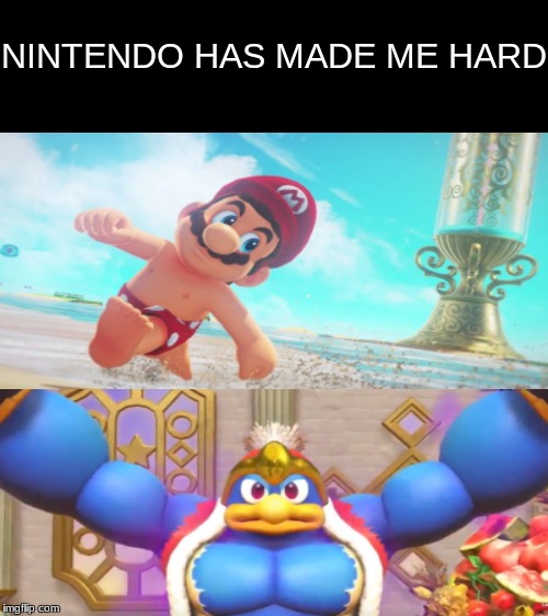 Nintendo has made me hard | NINTENDO HAS MADE ME HARD | image tagged in nintendo,funny,lol,mario,king dedede,nintendo switch | made w/ Imgflip meme maker