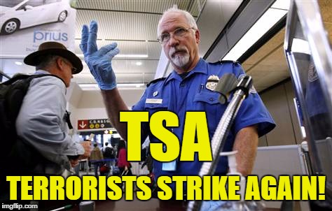 TSA; TERRORISTS STRIKE AGAIN! | image tagged in tsa | made w/ Imgflip meme maker