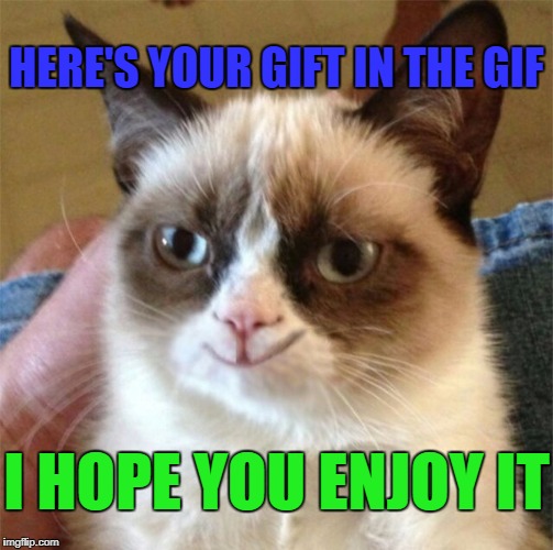 I HOPE YOU ENJOY IT HERE'S YOUR GIFT IN THE GIF | made w/ Imgflip meme maker