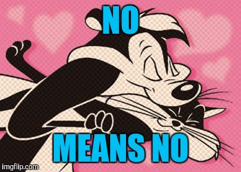 Pepe Le Pew | NO; MEANS NO | image tagged in pepe le pew,memes | made w/ Imgflip meme maker