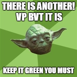 Advice Yoda Meme | THERE IS ANOTHER! VP BVT IT IS; KEEP IT GREEN YOU MUST | image tagged in memes,advice yoda | made w/ Imgflip meme maker