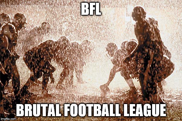 BFL; BRUTAL FOOTBALL LEAGUE | image tagged in football | made w/ Imgflip meme maker