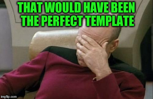 Captain Picard Facepalm Meme | THAT WOULD HAVE BEEN THE PERFECT TEMPLATE | image tagged in memes,captain picard facepalm | made w/ Imgflip meme maker