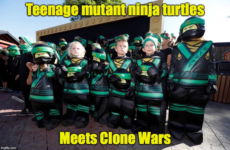 Or is it Children of the Corn? | Teenage mutant ninja turtles; Meets Clone Wars | image tagged in teenage mutant ninja turtles,children | made w/ Imgflip meme maker