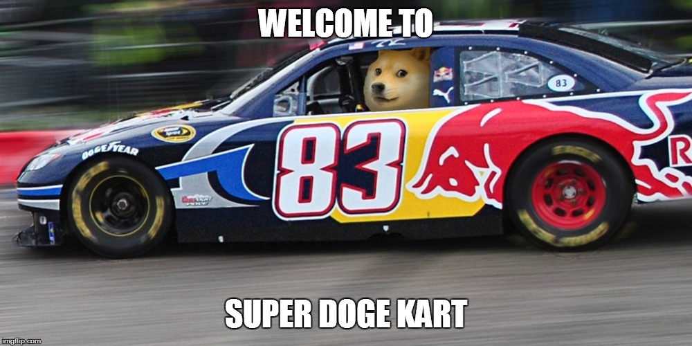 Race car doge  | WELCOME TO; SUPER DOGE KART | image tagged in race car doge | made w/ Imgflip meme maker