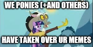 MLP | WE PONIES (+AND OTHERS) HAVE TAKEN OVER UR MEMES | image tagged in mlp | made w/ Imgflip meme maker