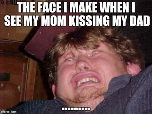 WTF | THE FACE I MAKE WHEN I SEE MY MOM KISSING MY DAD; .......... | image tagged in memes,wtf | made w/ Imgflip meme maker