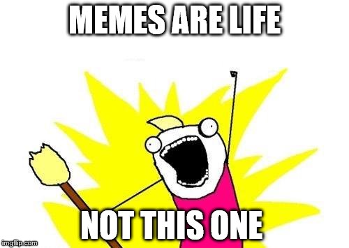 X All The Y Meme | MEMES ARE LIFE; NOT THIS ONE | image tagged in memes,x all the y | made w/ Imgflip meme maker