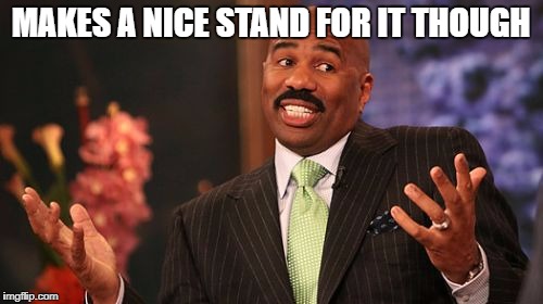 Steve Harvey Meme | MAKES A NICE STAND FOR IT THOUGH | image tagged in memes,steve harvey | made w/ Imgflip meme maker