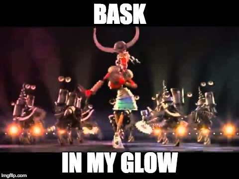 Some people just have that swagger | BASK; IN MY GLOW | image tagged in fender,robots,robin williams,bask,glow,swagger | made w/ Imgflip meme maker