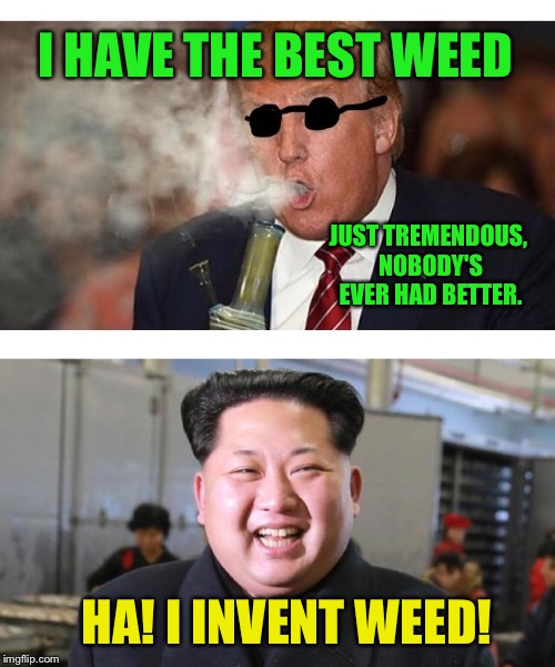 I HAVE THE BEST WEED JUST TREMENDOUS, NOBODY'S EVER HAD BETTER. HA! I INVENT WEED! | made w/ Imgflip meme maker