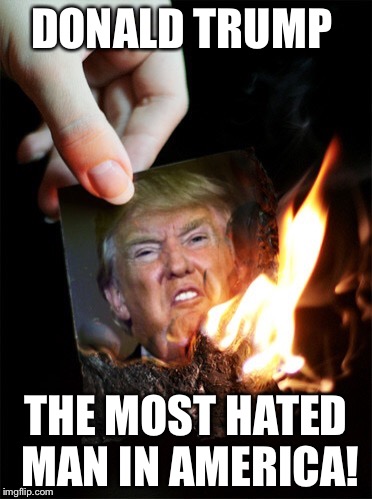 Donald Trump the most hated man in America! | DONALD TRUMP; THE MOST HATED MAN IN AMERICA! | image tagged in donald trump | made w/ Imgflip meme maker