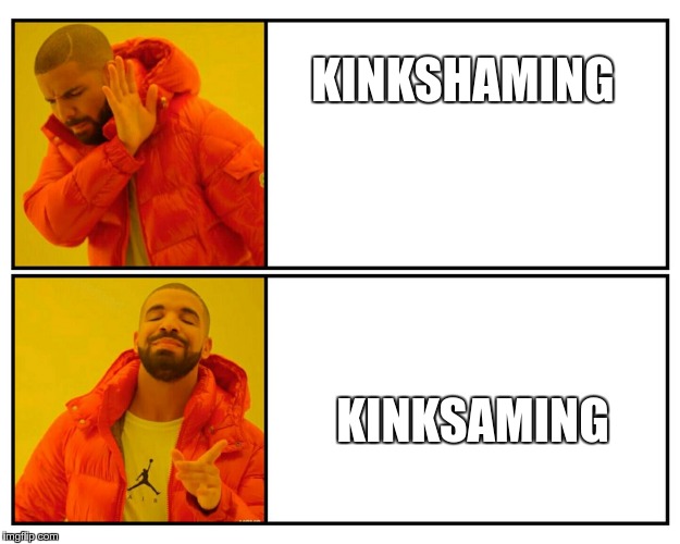 Drakeposting | KINKSHAMING; KINKSAMING | image tagged in drakeposting | made w/ Imgflip meme maker