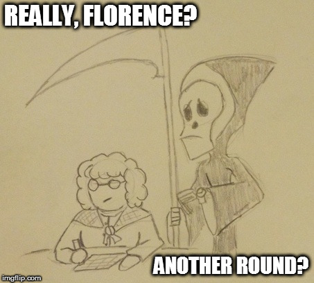 Can't keep old people from their bingo! | REALLY, FLORENCE? ANOTHER ROUND? | image tagged in memes,old people,bingo,grim reaper,comics/cartoons | made w/ Imgflip meme maker