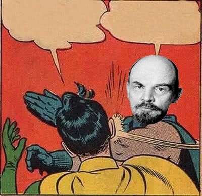 Lenin slapping Robin Blank Meme Template