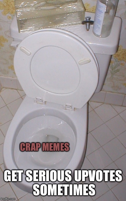 Toilet | CRAP
MEMES GET SERIOUS UPVOTES SOMETIMES | image tagged in toilet | made w/ Imgflip meme maker