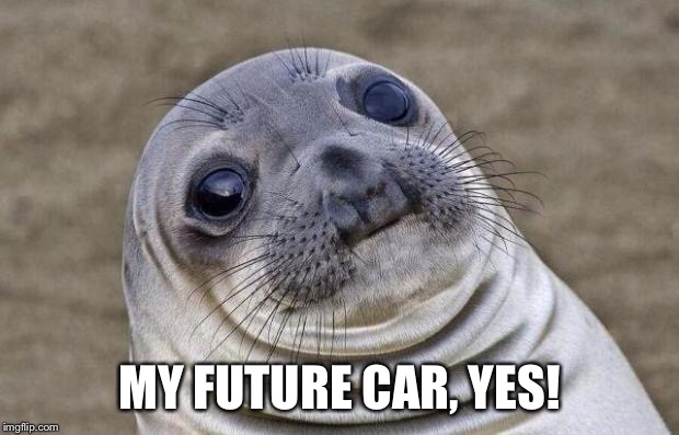 Awkward Moment Sealion Meme | MY FUTURE CAR, YES! | image tagged in memes,awkward moment sealion | made w/ Imgflip meme maker