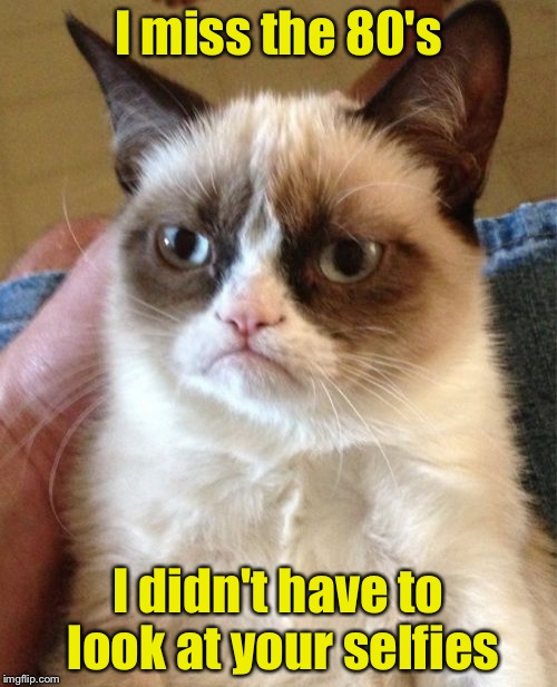 Grumpy Cat | I miss the 80's; I didn't have to look at your selfies | image tagged in memes,grumpy cat | made w/ Imgflip meme maker