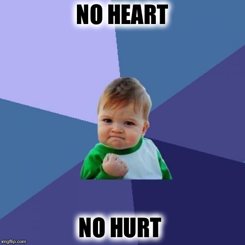 Success Kid | NO HEART; NO HURT | image tagged in memes,success kid | made w/ Imgflip meme maker