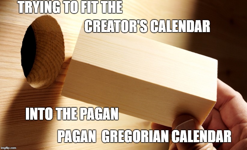 creators calendar  | TRYING TO FIT THE; CREATOR'S CALENDAR; INTO THE PAGAN; PAGAN  GREGORIAN CALENDAR | image tagged in creators calendar | made w/ Imgflip meme maker