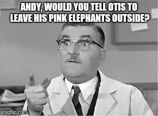 ANDY, WOULD YOU TELL OTIS TO LEAVE HIS PINK ELEPHANTS OUTSIDE? | made w/ Imgflip meme maker