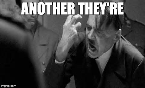 Hitler Rant | ANOTHER THEY'RE | image tagged in hitler rant | made w/ Imgflip meme maker