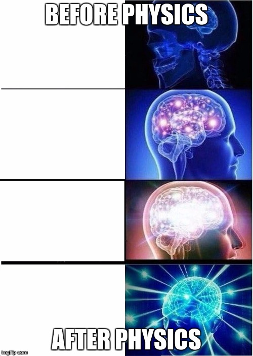 Expanding Brain Meme | BEFORE PHYSICS; AFTER PHYSICS | image tagged in expanding brain | made w/ Imgflip meme maker