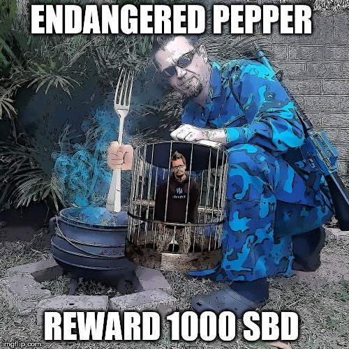 ENDANGERED PEPPER; REWARD 1000 SBD | made w/ Imgflip meme maker