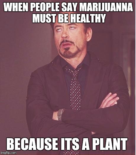 Face You Make Robert Downey Jr | WHEN PEOPLE SAY MARIJUANNA MUST BE HEALTHY; BECAUSE ITS A PLANT | image tagged in memes,face you make robert downey jr | made w/ Imgflip meme maker