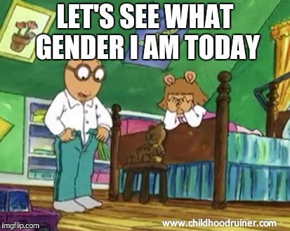 It's just a meme | LET'S SEE WHAT GENDER I AM TODAY | image tagged in arthur | made w/ Imgflip meme maker