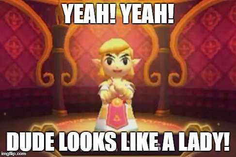 Zelda Smith | YEAH! YEAH! DUDE LOOKS LIKE A LADY! | image tagged in zelda dress | made w/ Imgflip meme maker