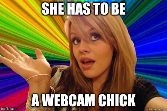 SHE HAS TO BE A WEBCAM CHICK | made w/ Imgflip meme maker