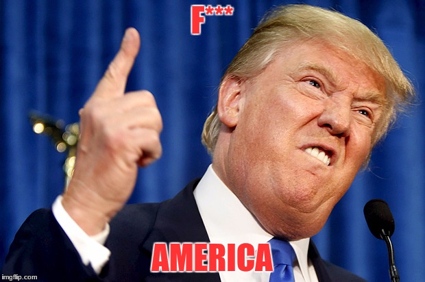 Donald Trump | F***; AMERICA | image tagged in donald trump | made w/ Imgflip meme maker