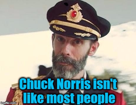 Captain Obvious | Chuck Norris isn't like most people | image tagged in captain obvious | made w/ Imgflip meme maker